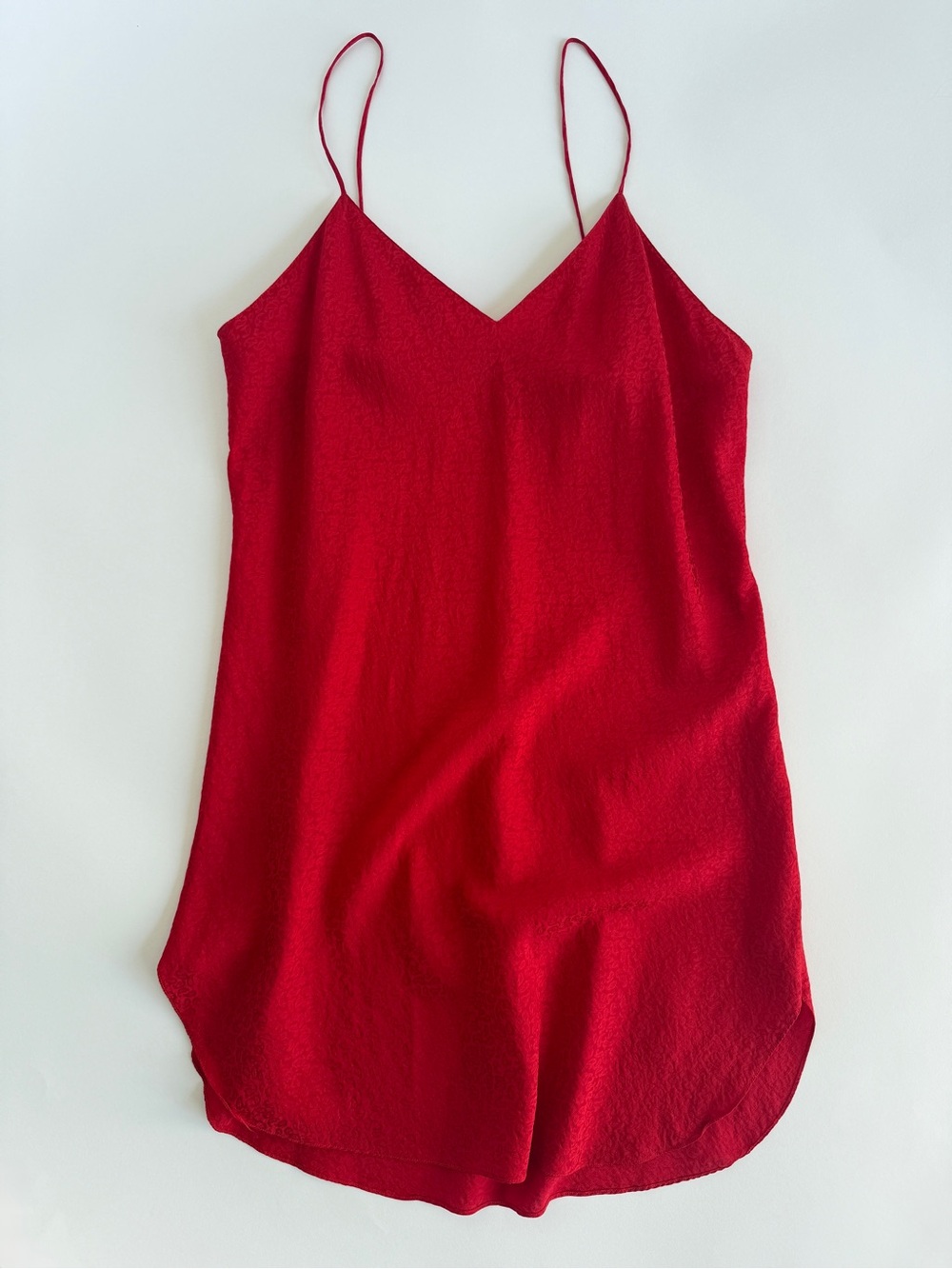 Vintage Silk Studio Red Silk Slip Dress / Nightgown 100% Pure Silk - Size S